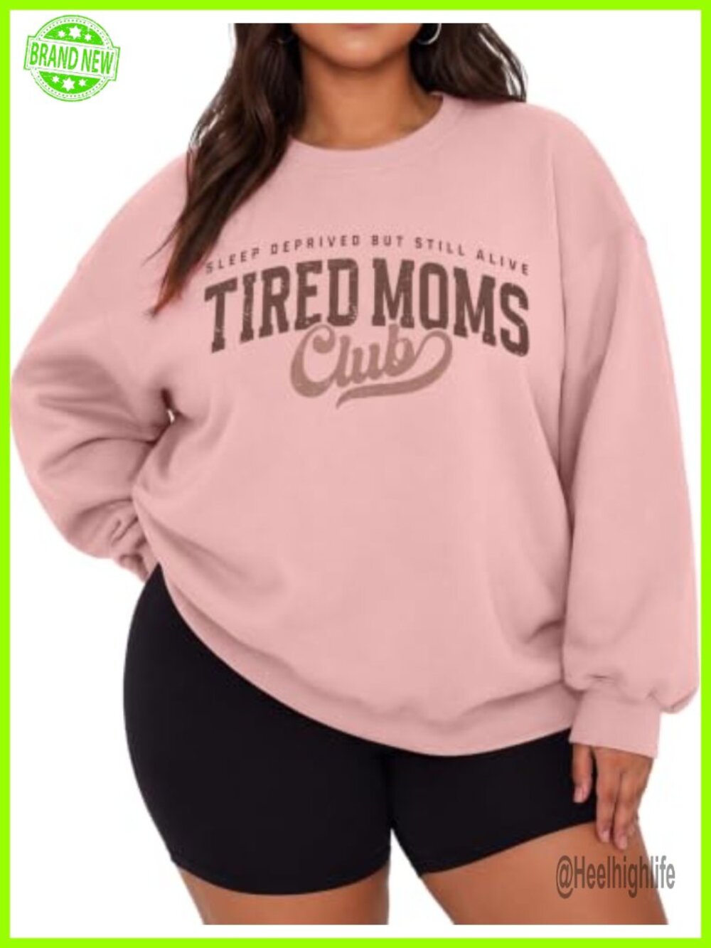 Plus Size Tired Moms Club Crewneck Sweatshirt Oversized Pullover